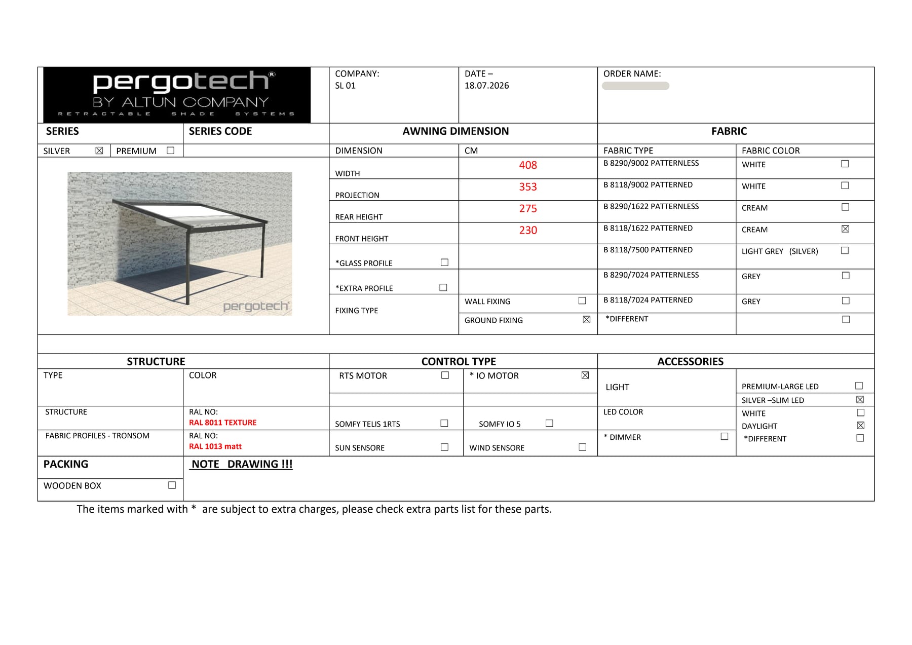 Order form — sample document